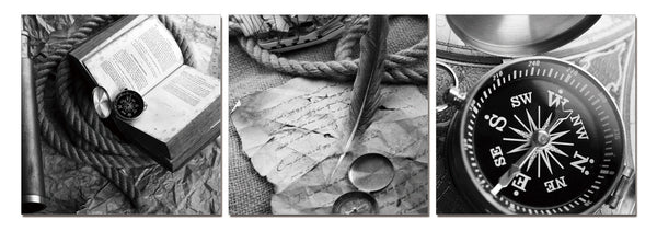 Compass - Black and White - California Wall Art
 - 1