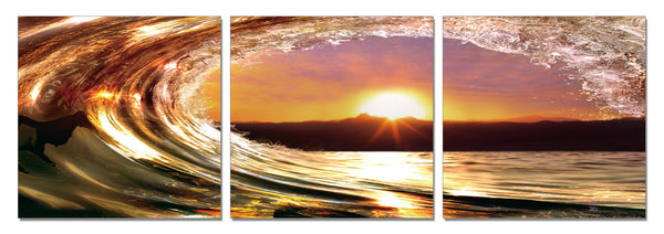 Waves with Sunset - California Wall Art
