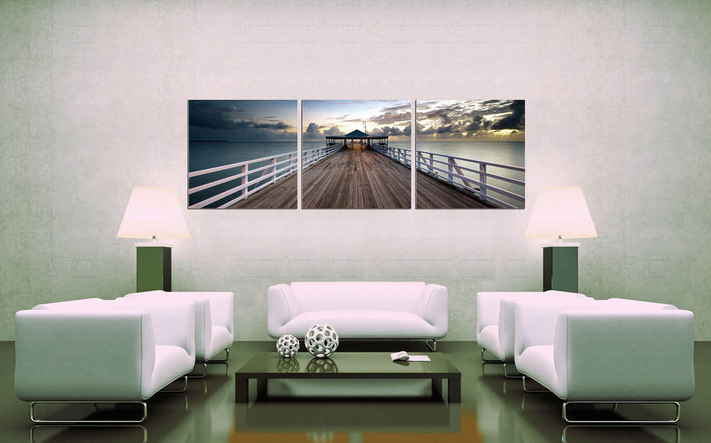 3_Panel_Wall_Art_Australia_Brisbane_Pier_Home_look_ California_Wall_Art 